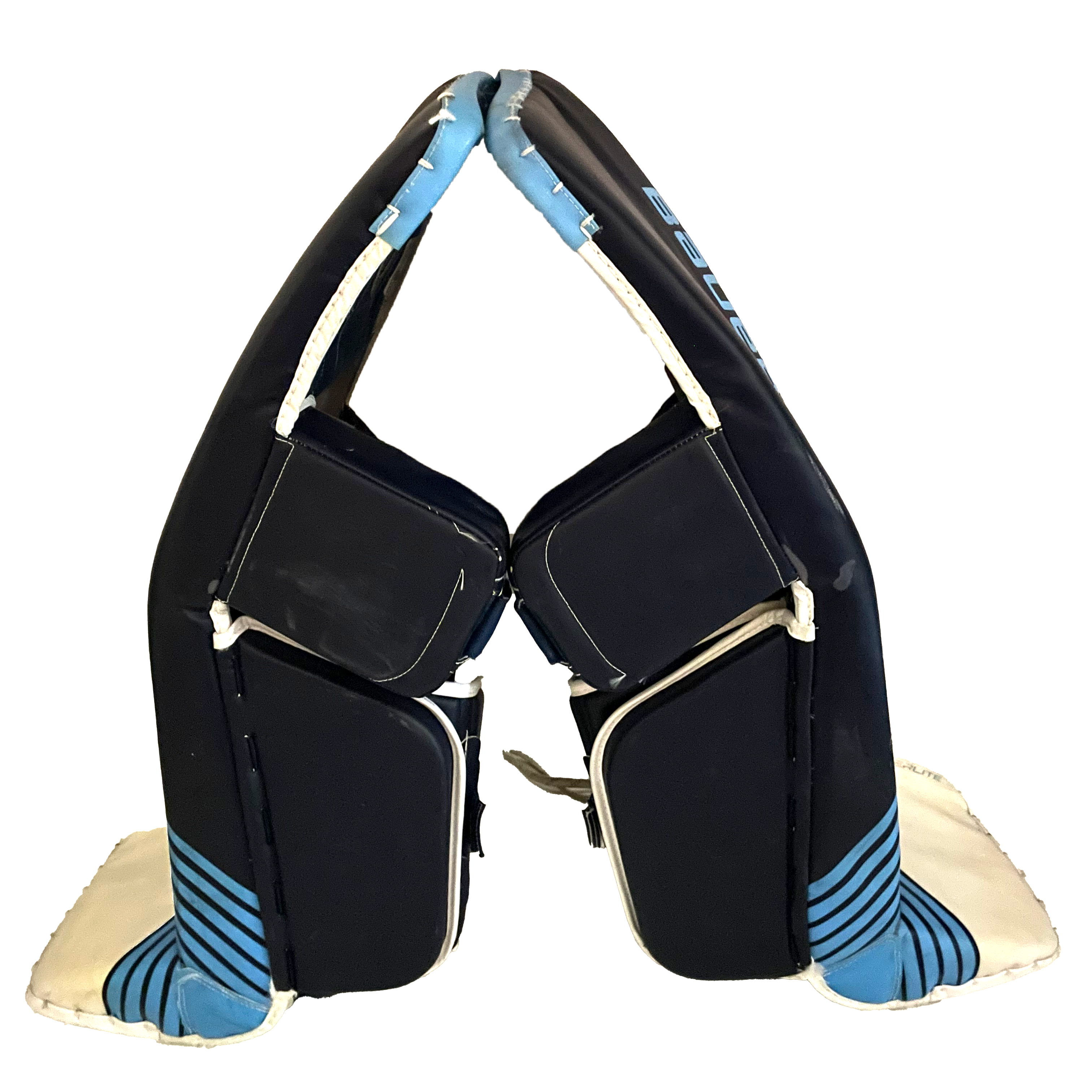 Bauer Vapor HyperLite - Jambières de gardien Pro d'occasion (bleu marine/bleu/blanc)